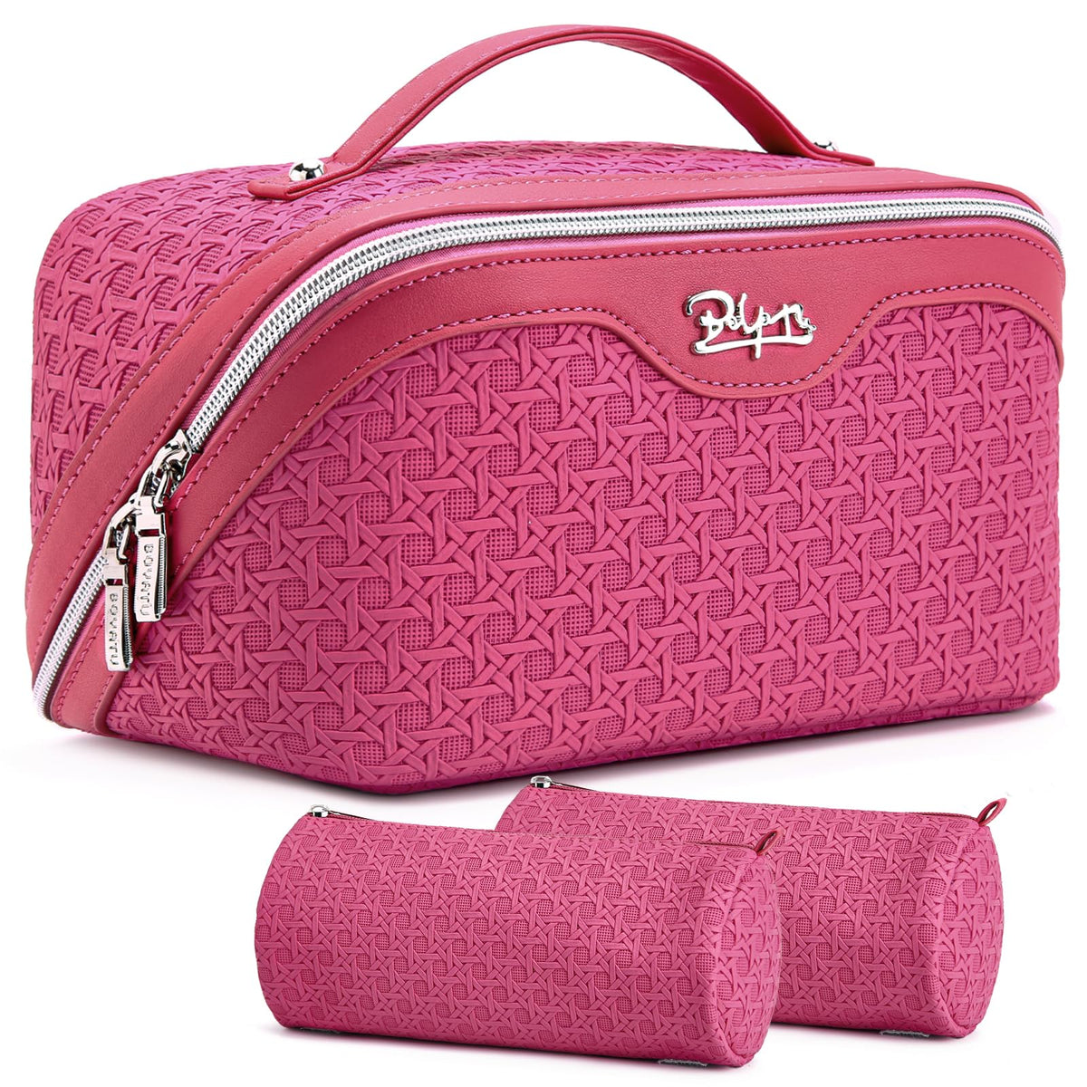 BOYATU Travel Makeup Bag Cosmetic Bags for Women: 3 Pcs Set Make up Bag