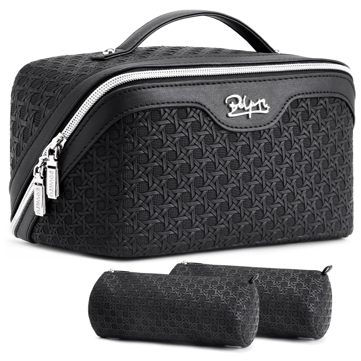 BOYATU Travel Makeup Bag Cosmetic Bags for Women: 3 Pcs Set Make up Bag