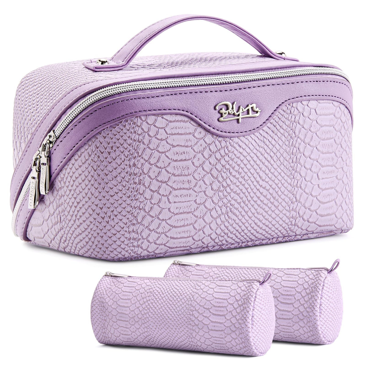 BOYATU Travel Makeup Bag Organizer: 3 Pcs Large Cosmetic Bags Set for Women