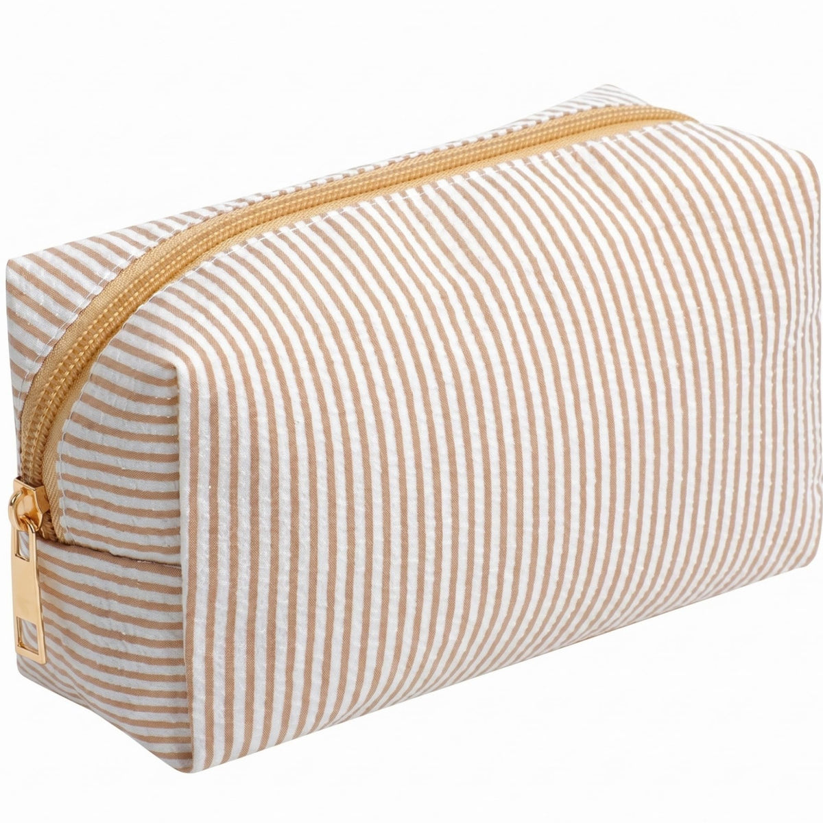 Sanwuta 6 Pcs Seersucker Cosmetic Bags Bulk, Striped Zippered,Rainbow