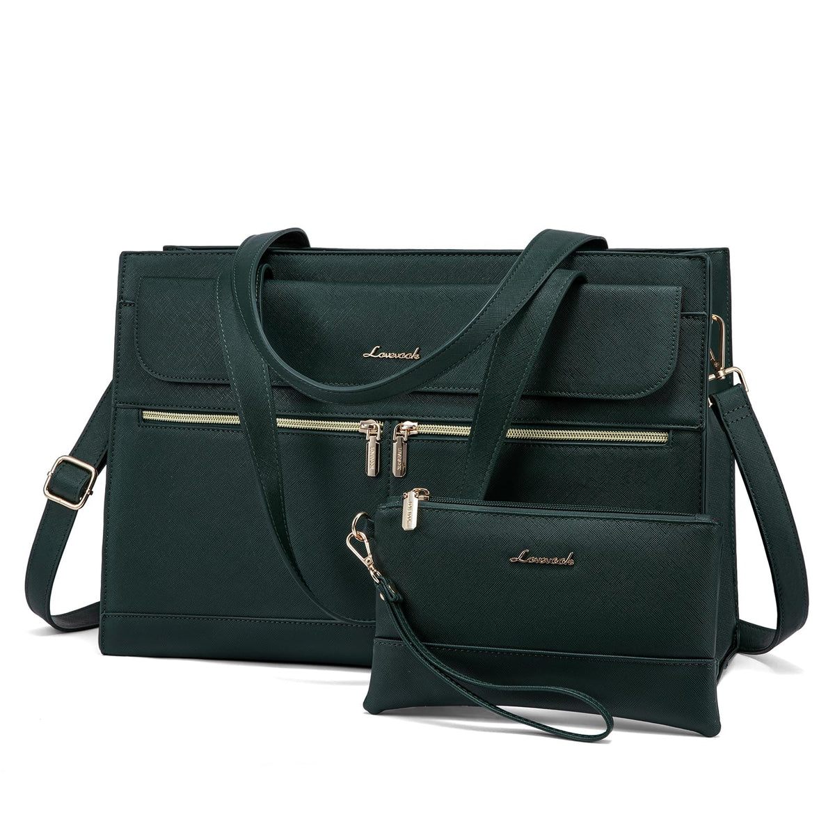 LOVEVOOK Laptop Bag for Women 15.6 Inch Tote Work Professional Leather Computer Briefcase Waterproof Handbag Shoulder Large Capacity Business Teacher Office Crossbody Purse