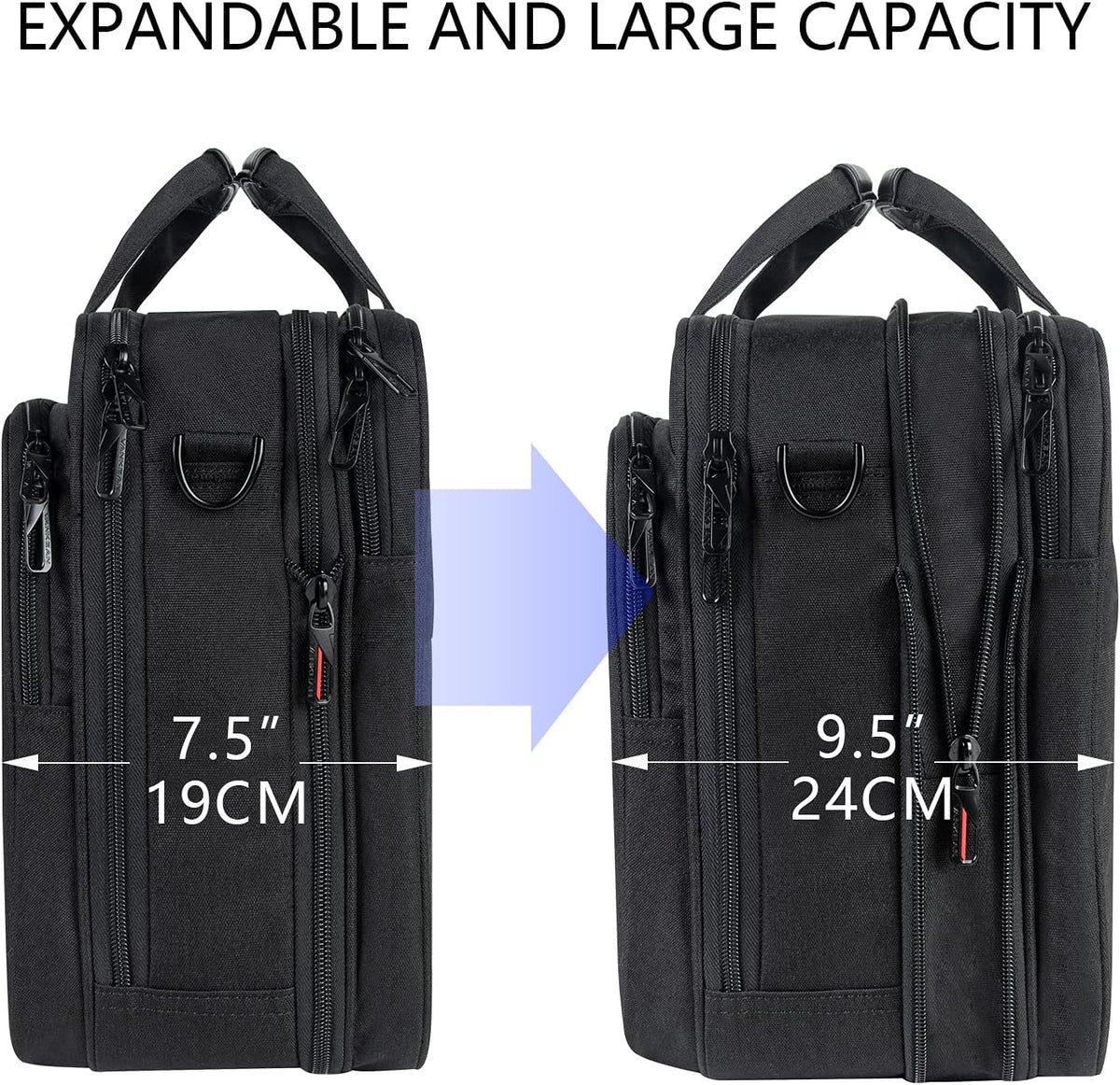 VANKEAN 17.3" Expandable Laptop Briefcase for Travel & Business