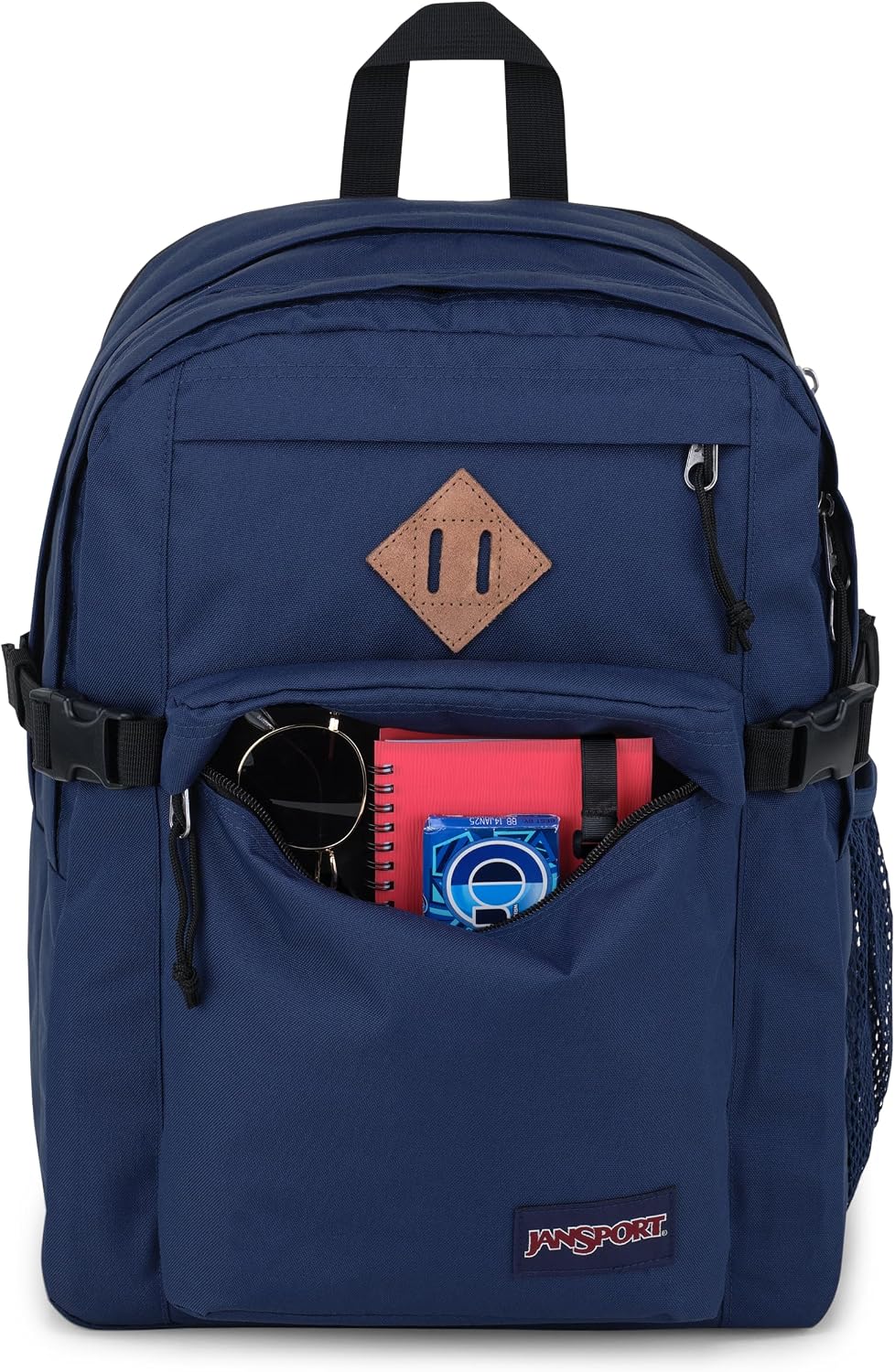 JanSport Main Campus Backpack - Travel or Work backpack w 15-Inch Laptop Sleeve and Dual Water Bottle Pockets, Navy