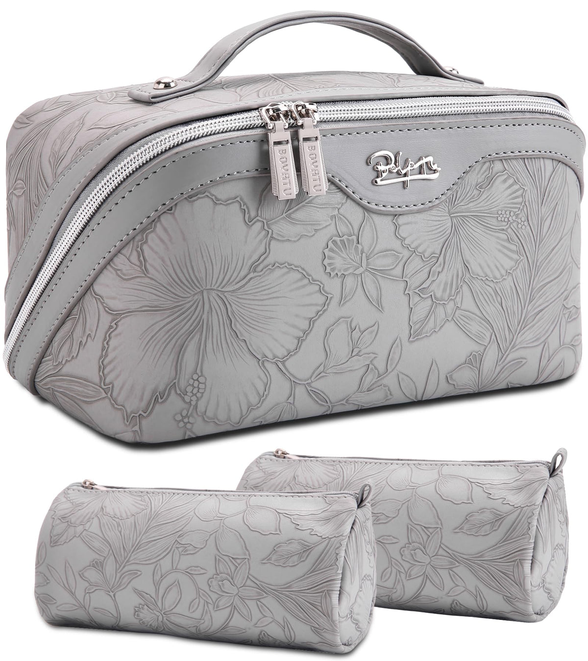 BOYATU Travel Makeup Bags Cosmetic Organizer Bag: Floral Make up Bag