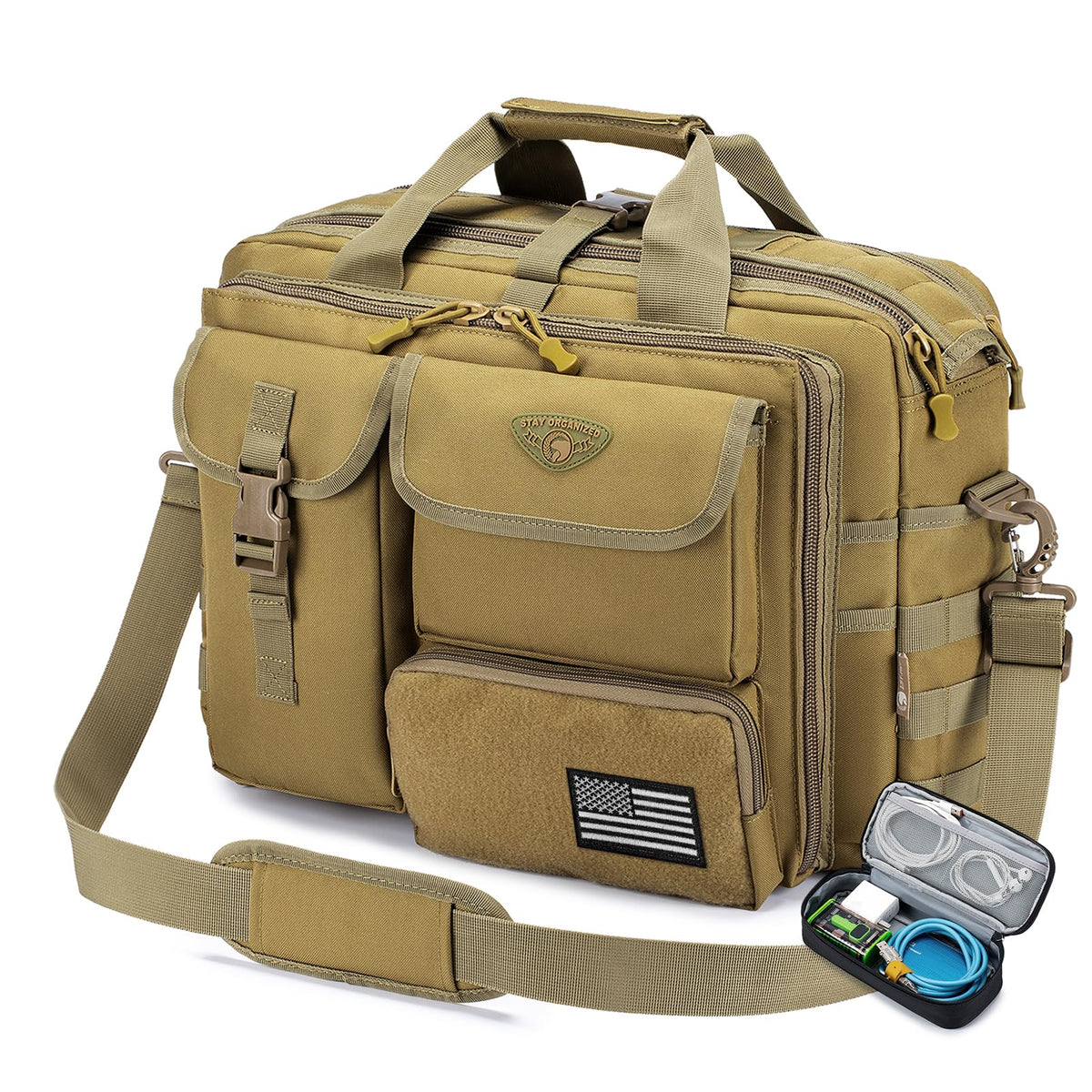 Stypos Tactical Messenger Bag,14inch/15.6inch/17.3inch Briefcase for Man Military Laptop Bag, Flight Work Bags for Pilots
