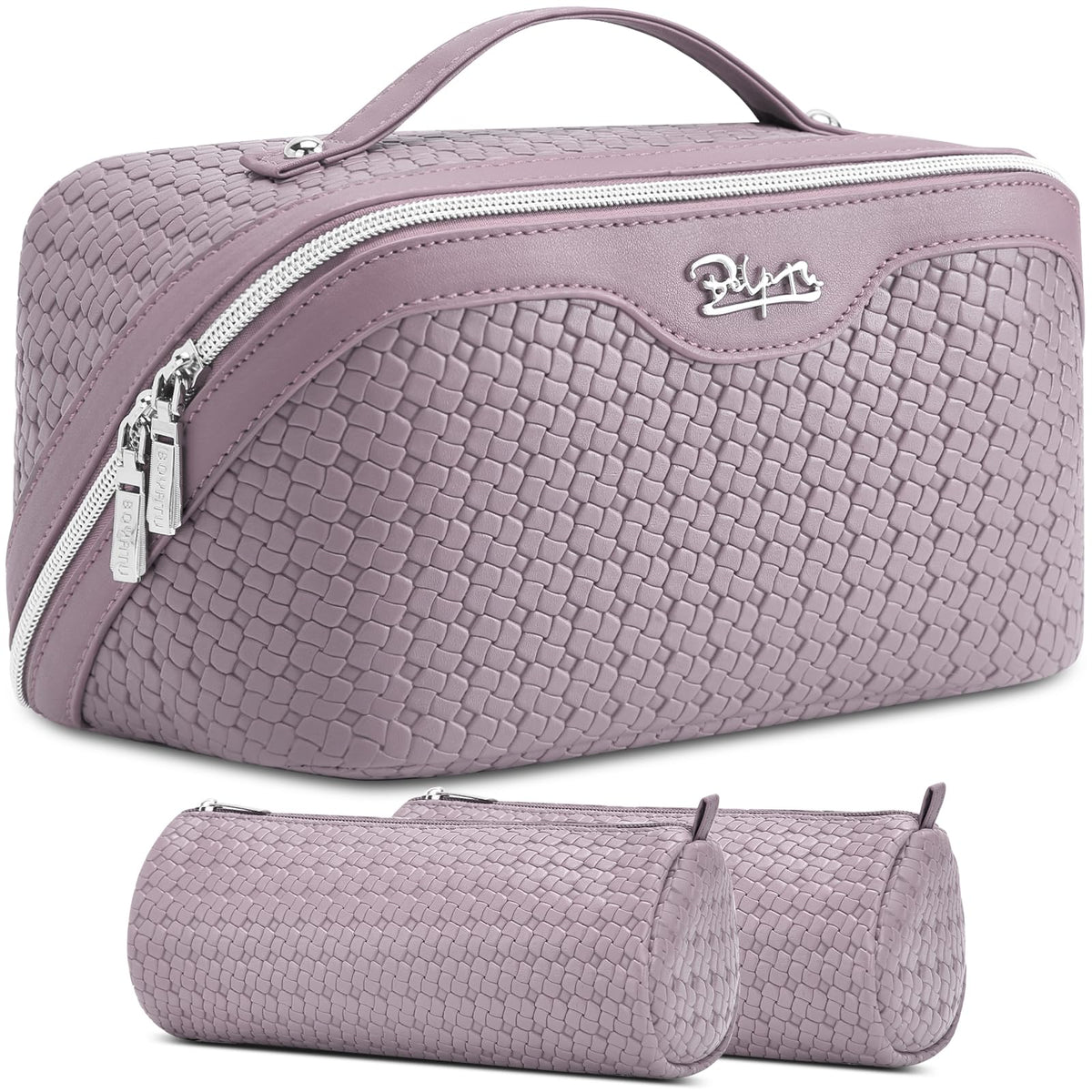 BOYATU Travel Makeup Bag Cosmetic Bags for Women: 3 Pcs Set Make up Bag