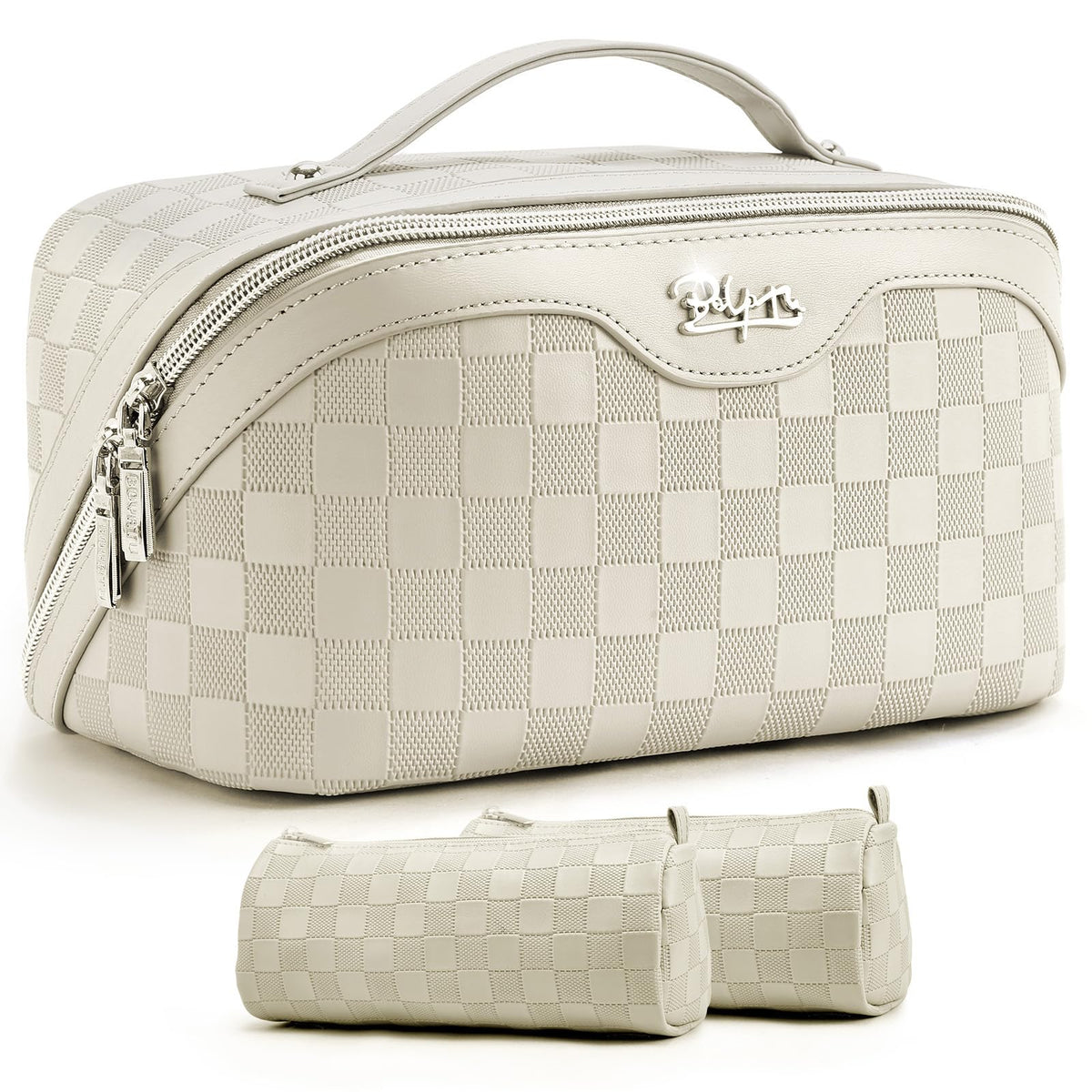 BOYATU Travel Makeup Bag Organizer: 3 Pcs Large Cosmetic Bags Set for Women