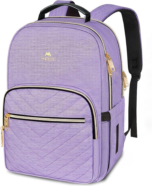 MATEIN 15.6 inch College School Bookbag for Women, Purple Laptop Backpack