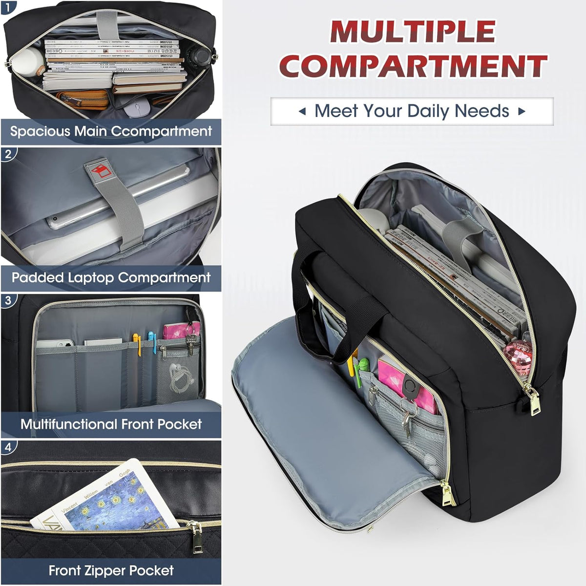 NEWHEY Laptop Bag 17.3 Inch Laptop Briefcase for Women Large Computer Bag