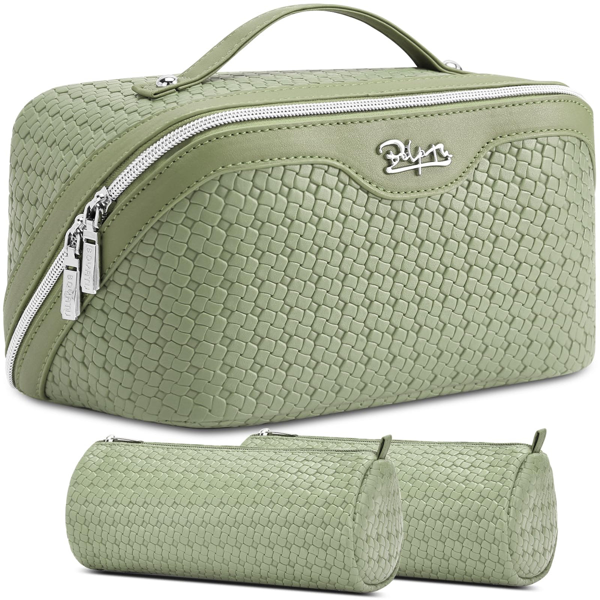 BOYATU Travel Makeup Bag Cosmetic Bags for Women: 3 Pcs Set Make up Bag