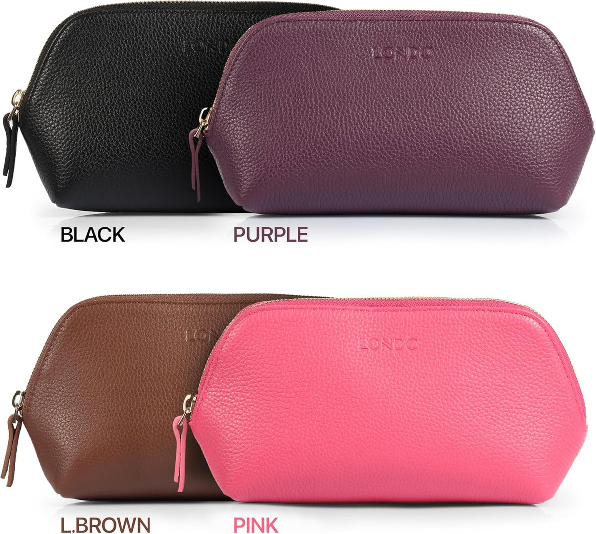 Londo Genuine Leather Makeup Bag – Cosmetic Pouch, Travel Organizer, Toiletry Clutch for Women, Stylish & Durable Storage for Essentials