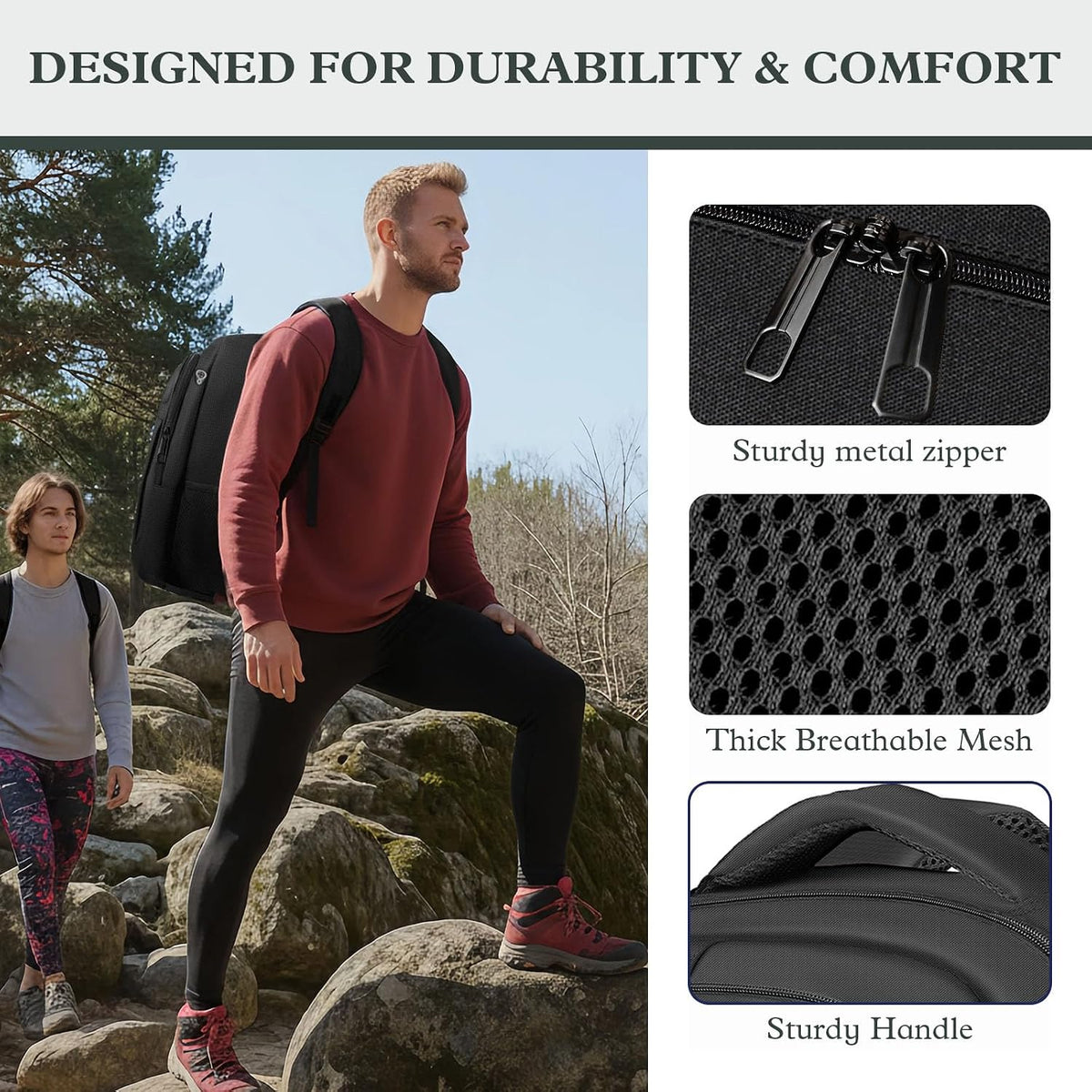 17" Travel Laptop Backpack, Airline Approved Computer Bag, Black