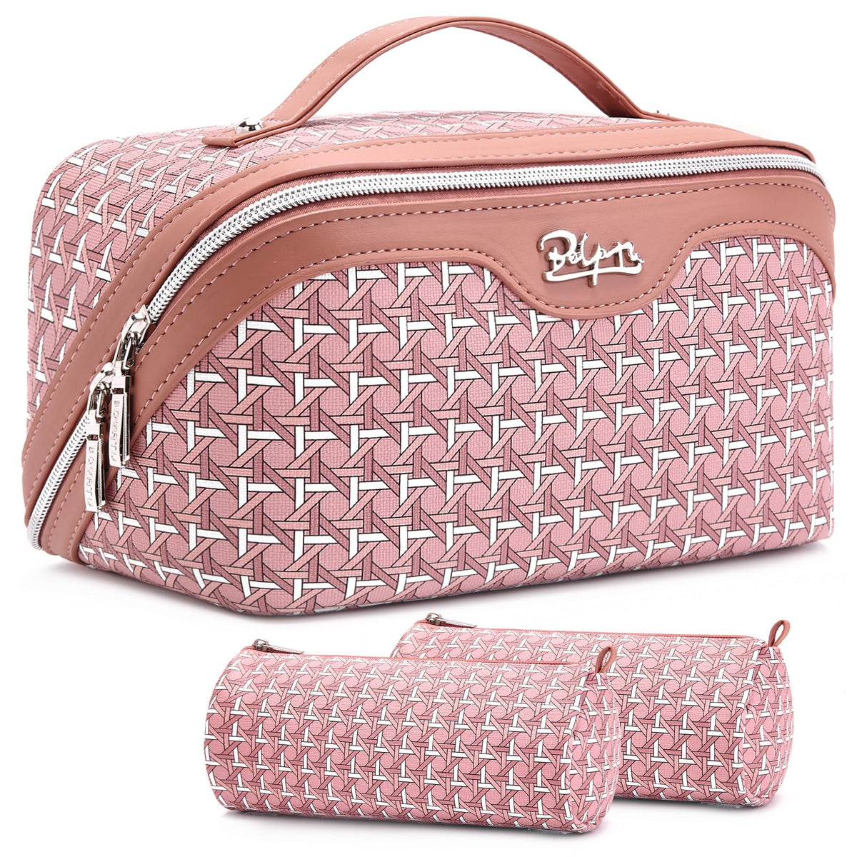 BOYATU Travel Makeup Bag Cosmetic Bags for Women: 3 Pcs Set Make up Bag