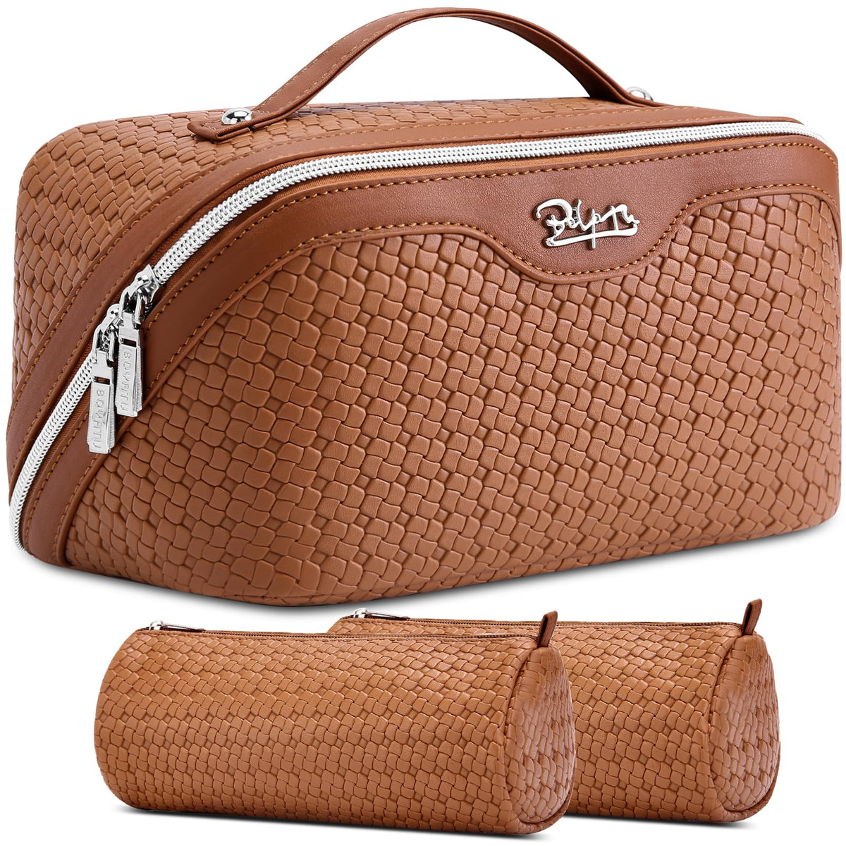 BOYATU Travel Makeup Bag Cosmetic Bags for Women: 3 Pcs Set Make up Bag