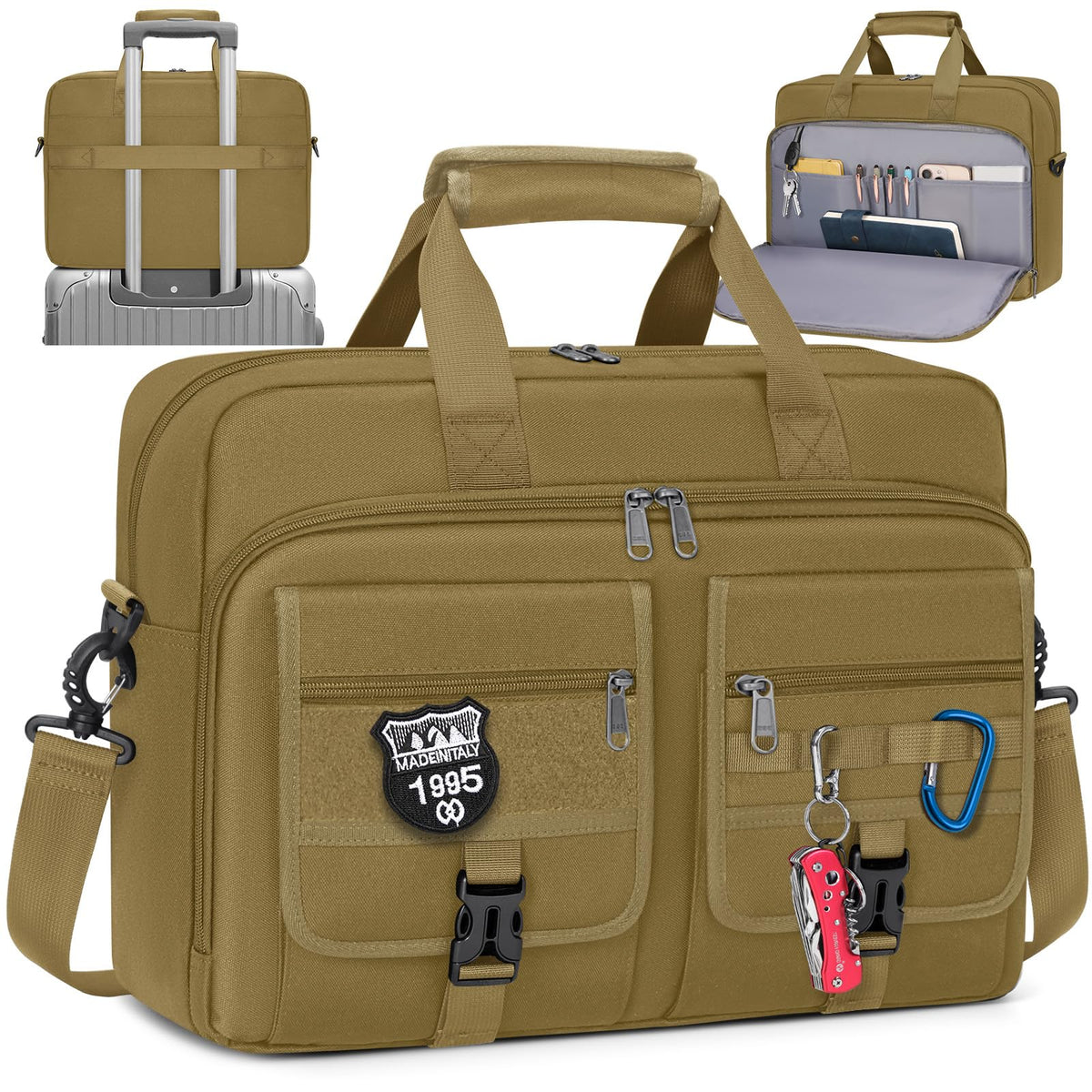 RAINSMORE Tactical Laptop Bag for Men, Large Military Laptop Briefcase