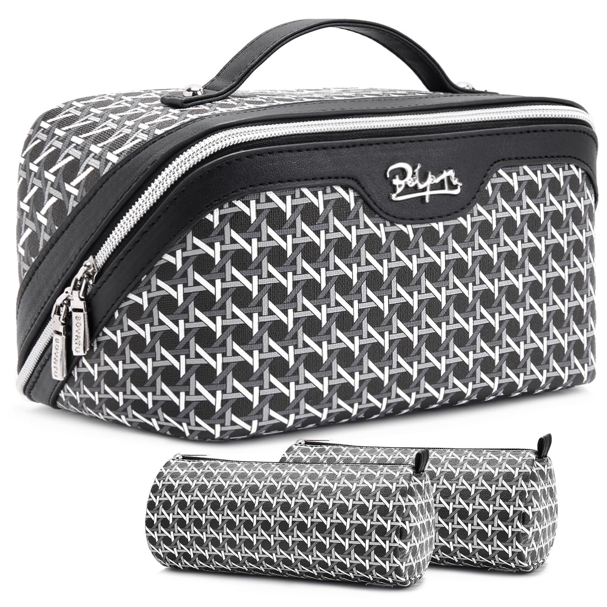BOYATU Travel Makeup Bag Cosmetic Bags for Women: 3 Pcs Set Make up Bag