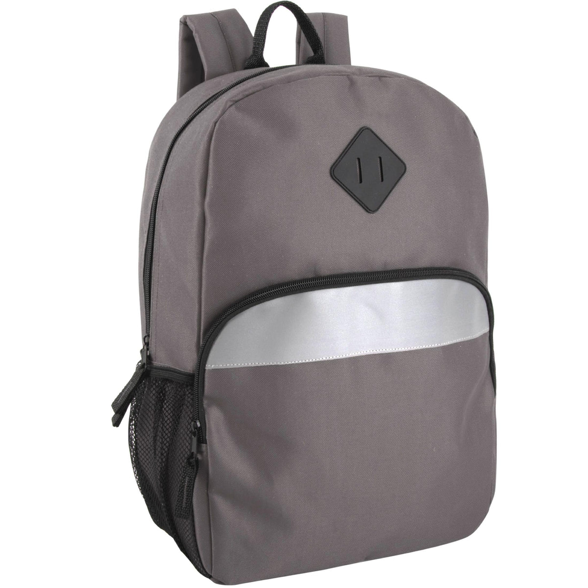 Trail maker 17" Backpack – Reflective School Backpack with Padded Straps, Water Bottle Pockets for Kids & Adults, School Travel Camp (Black)