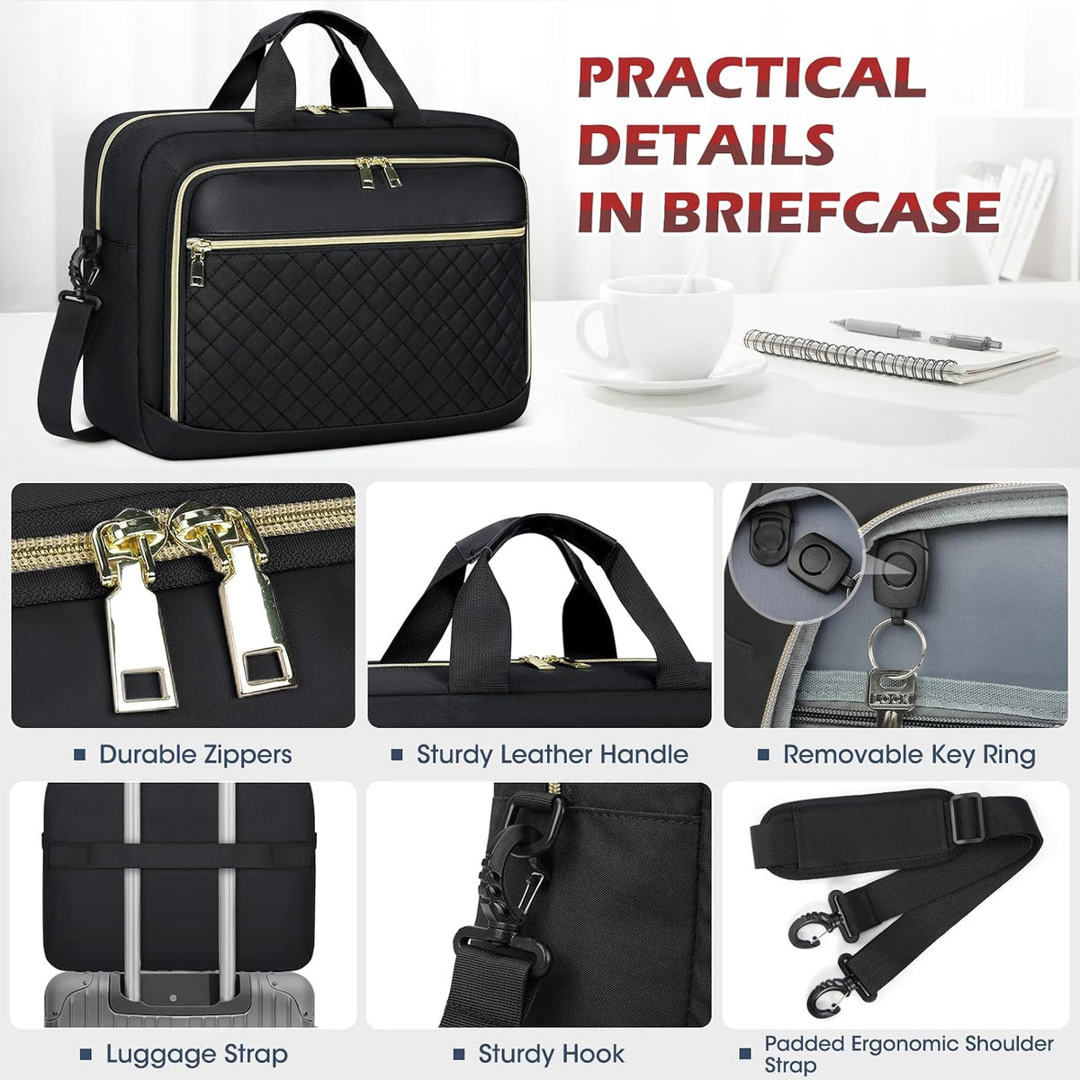 NEWHEY Laptop Bag 17.3 Inch Laptop Briefcase for Women Large Computer Bag