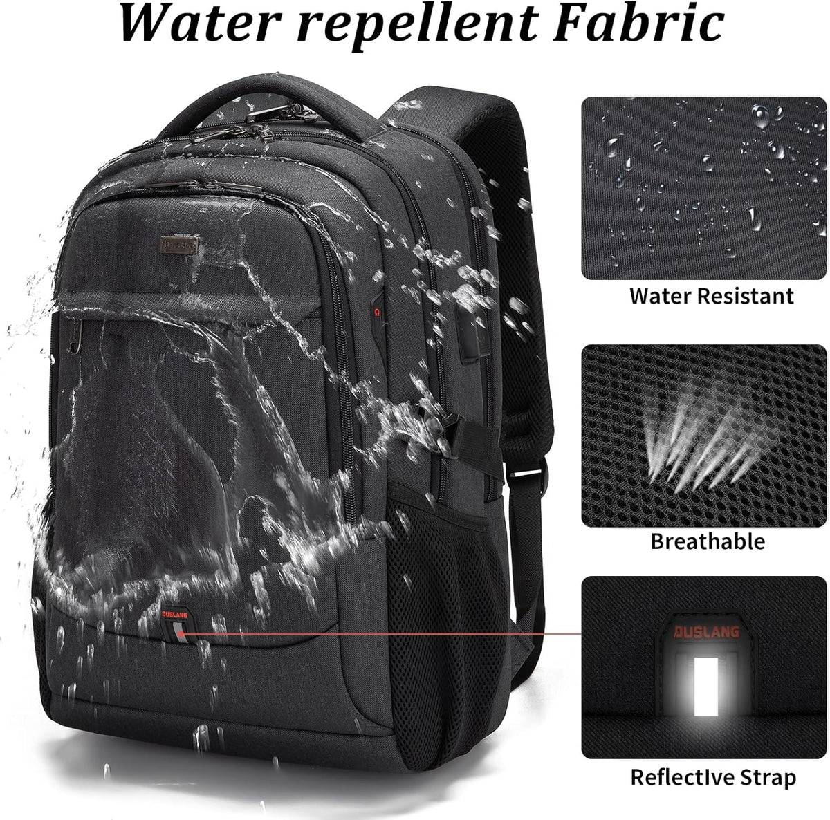 DUSLANG 17 inch Travel Laptop Backpack for Men/Women College Computer Bag