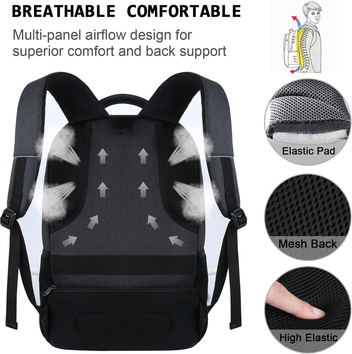 Volher Laptop Backpack,Business Travel Anti Theft Slim College Backpack