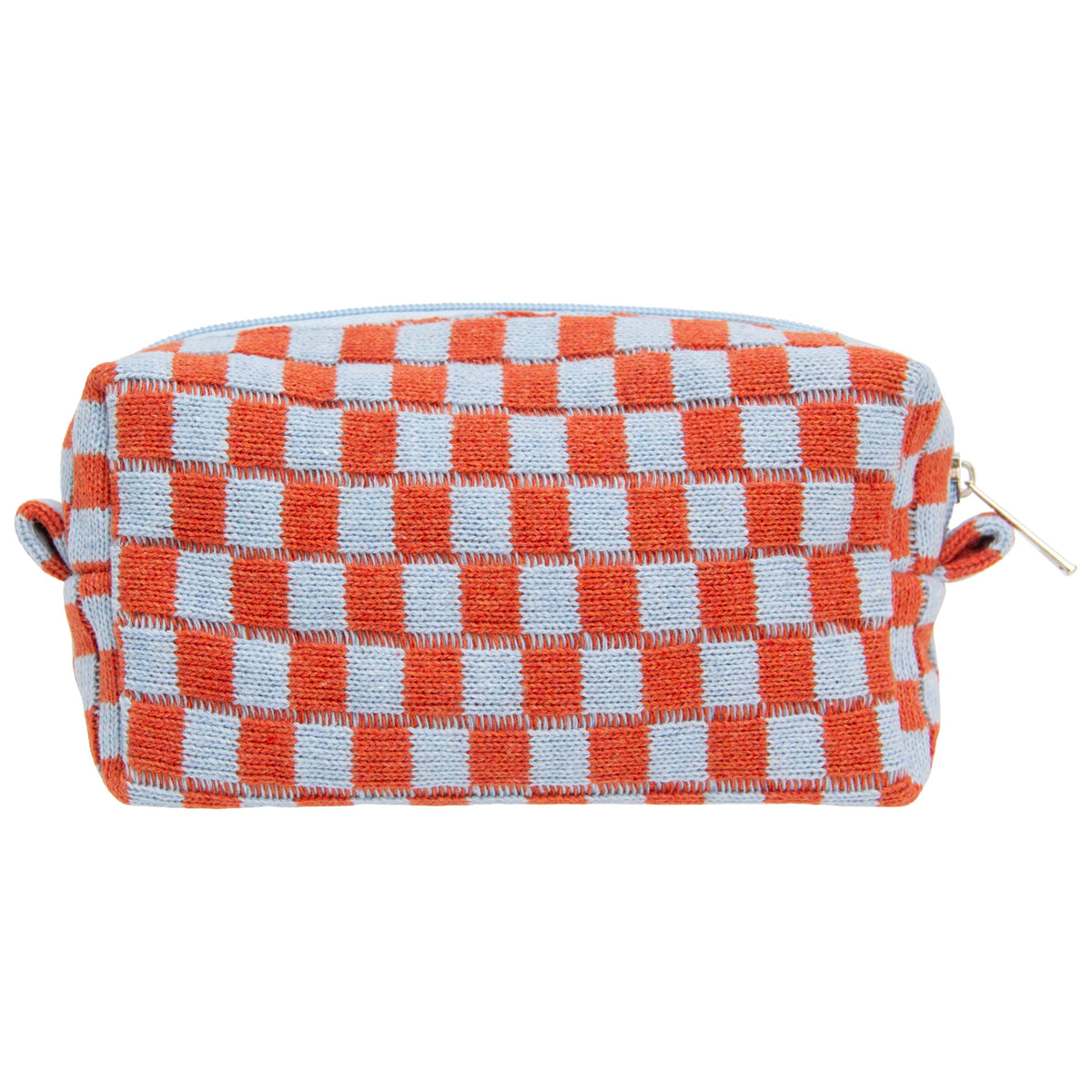 Checkered Makeup Bag for Purse, Small Travel Cosmetic Pouch,Blue,6 Pack