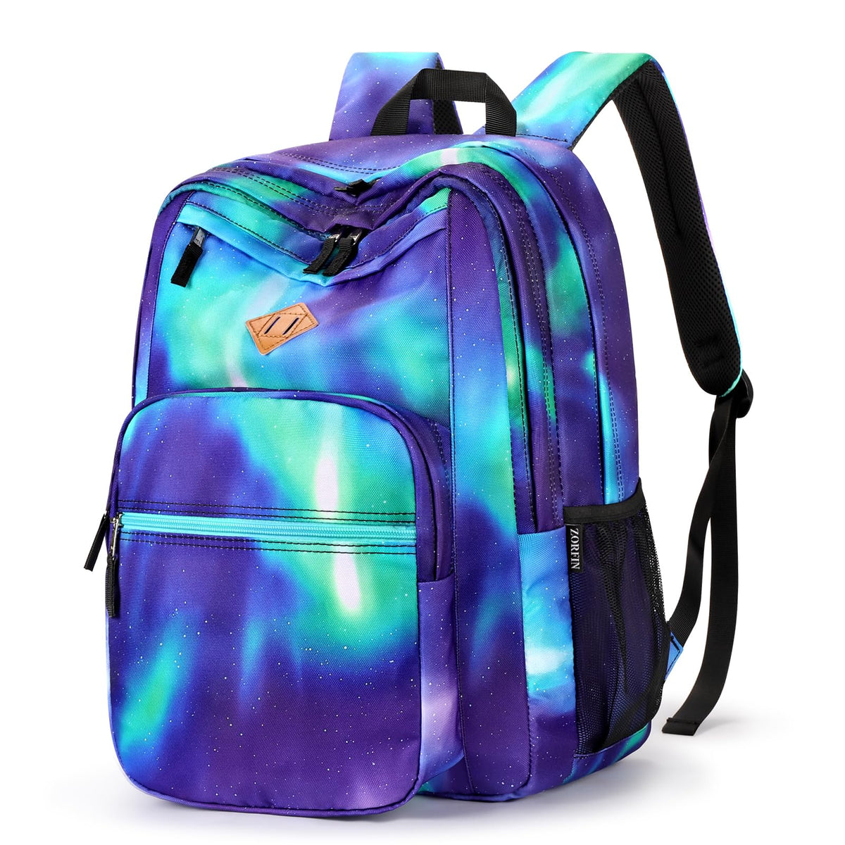ZORFIN 26L Black Backpack for College, and Travel: Water Resistant Bookbag