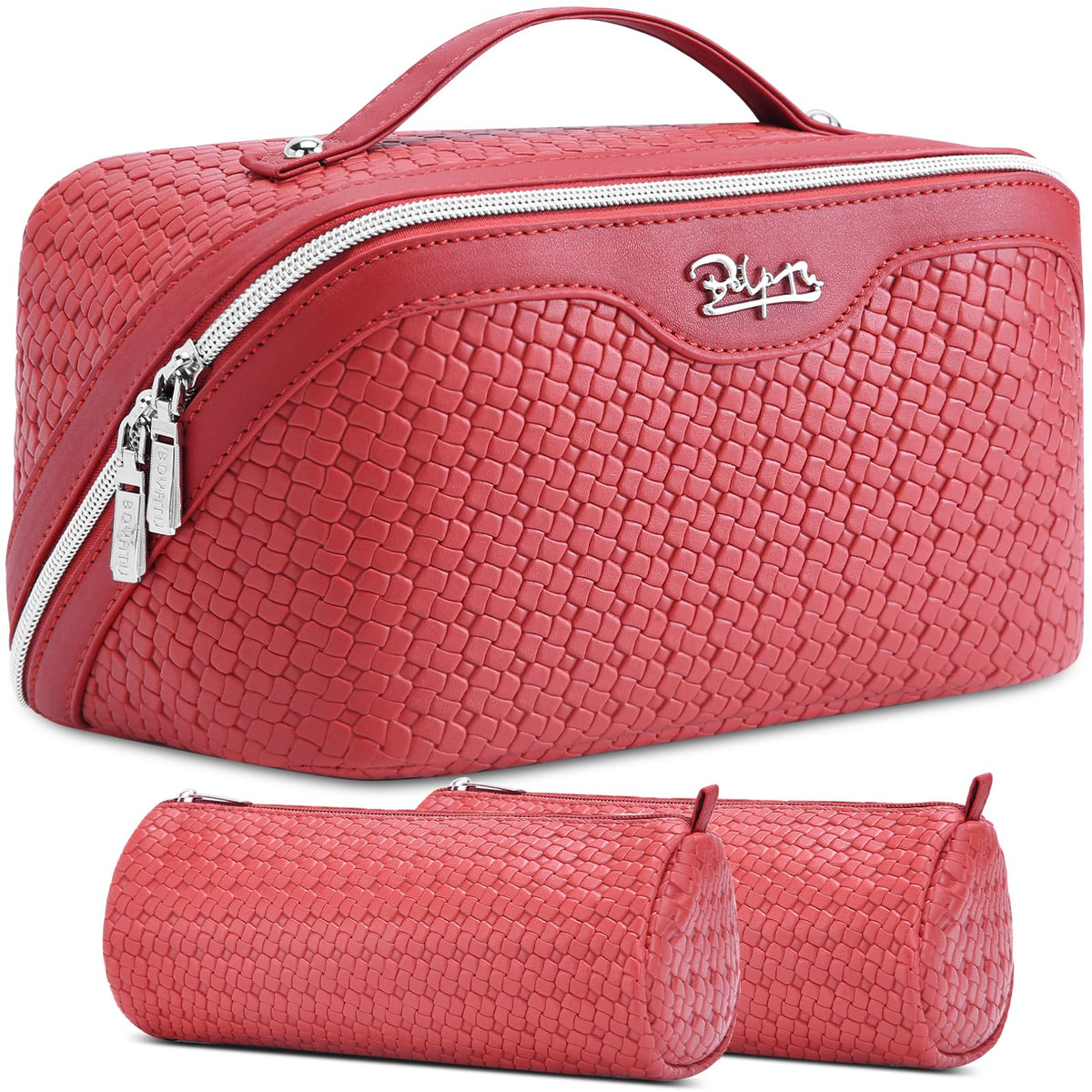 BOYATU Travel Makeup Bag Cosmetic Bags for Women: 3 Pcs Set Make up Bag