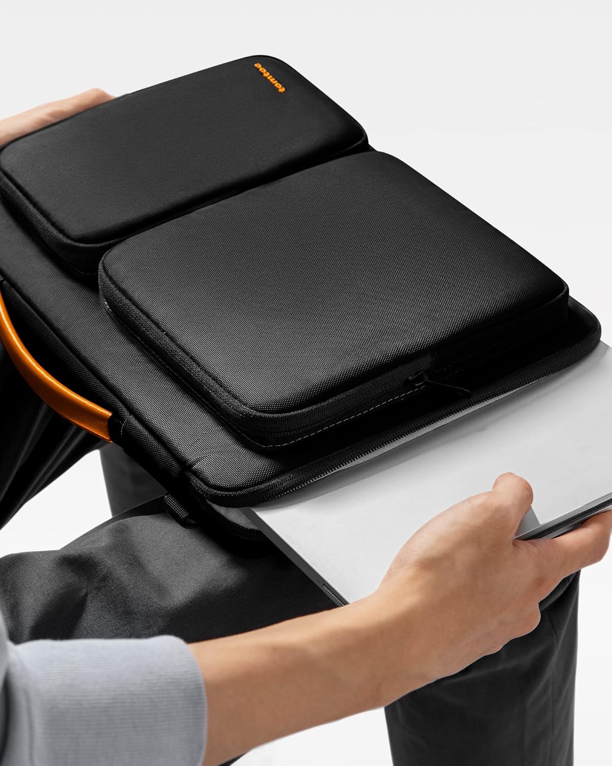 tomtoc 360° Protective Laptop Shoulder Bag for 15.6-16.2 Inch Laptop, Fit Acer Aspire 3/5/7, HP Pavilion 15.6, Dell Inspiron/XPS, ASUS ROG/TUF, Lenovo ThinkPad, Water-Resistant Accessory Case