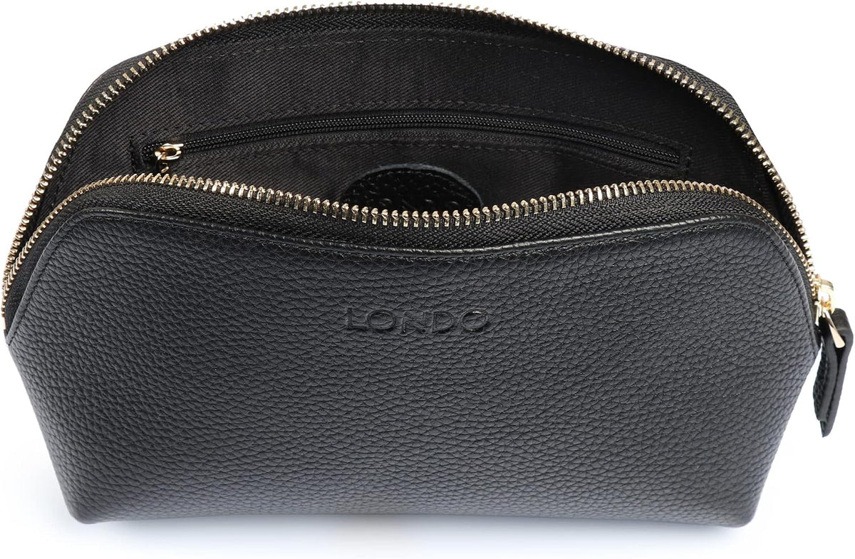 Londo Genuine Leather Makeup Bag – Cosmetic Pouch, Travel Organizer, Toiletry Clutch for Women, Stylish & Durable Storage for Essentials