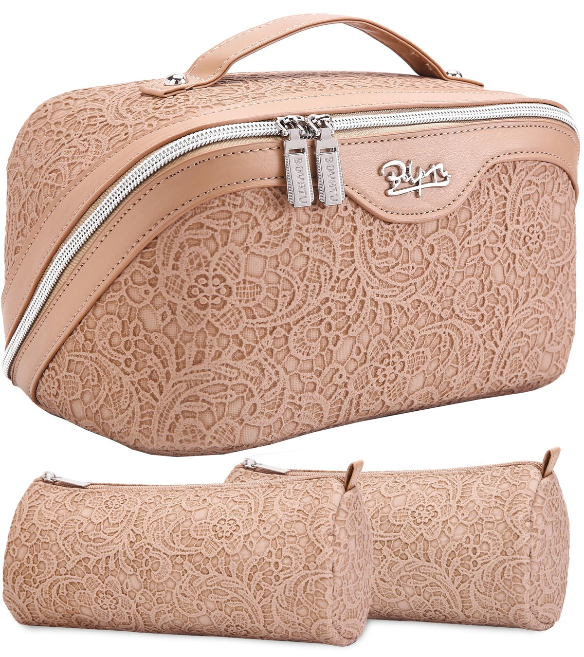 BOYATU Travel Makeup Bags Cosmetic Organizer Bag: Floral Make up Bag