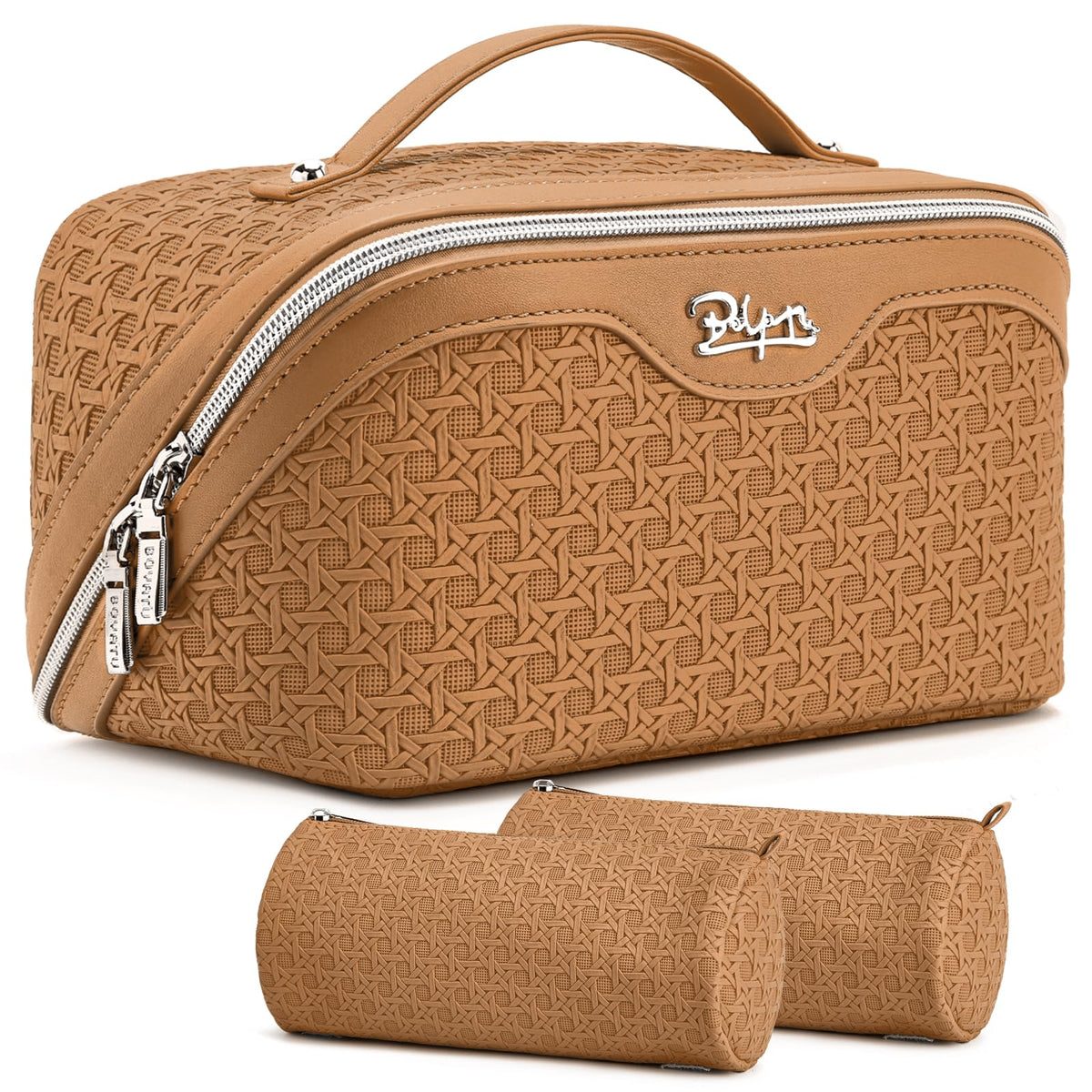 BOYATU Travel Makeup Bag Cosmetic Bags for Women: 3 Pcs Set Make up Bag