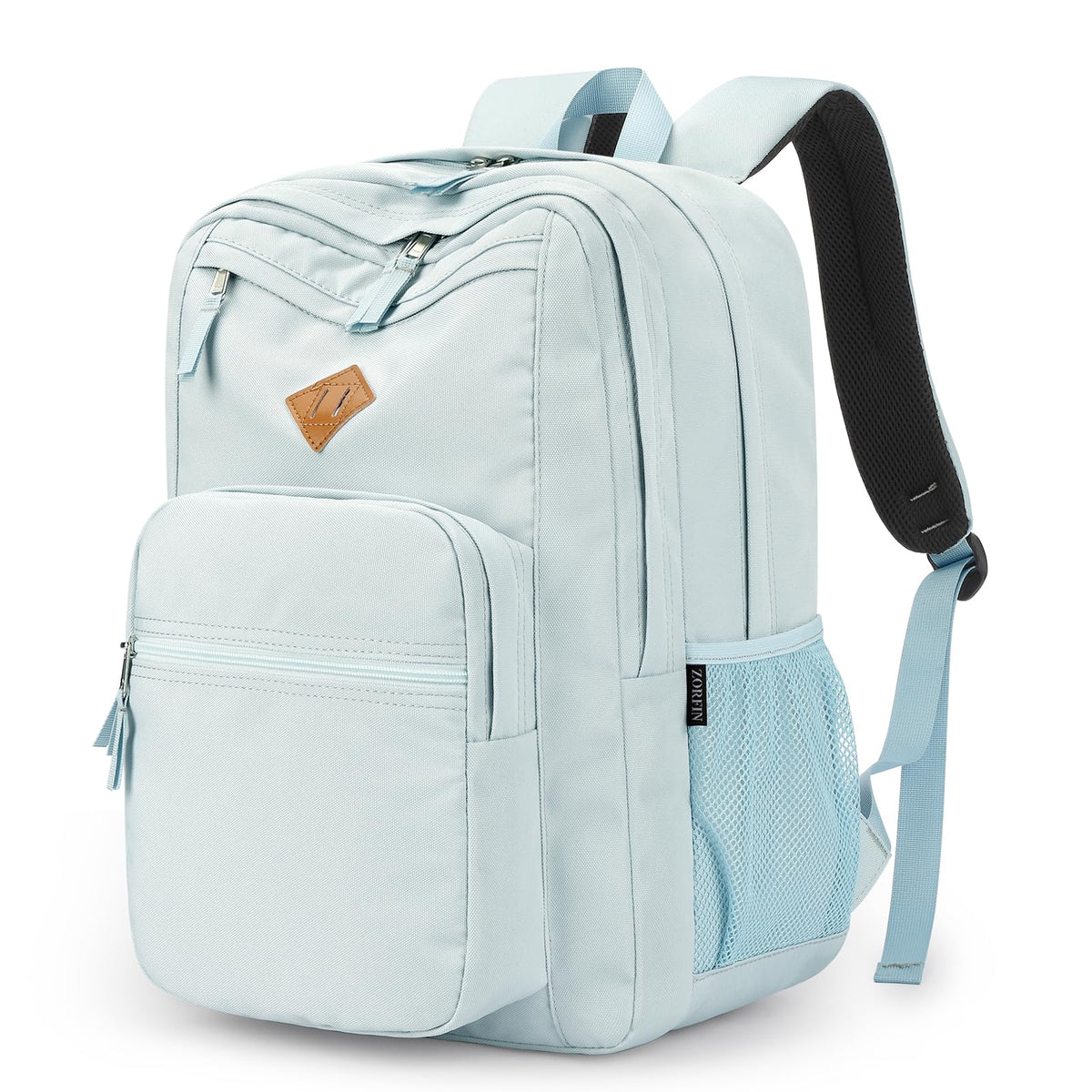 ZORFIN 26L Black Backpack for College, and Travel: Water Resistant Bookbag