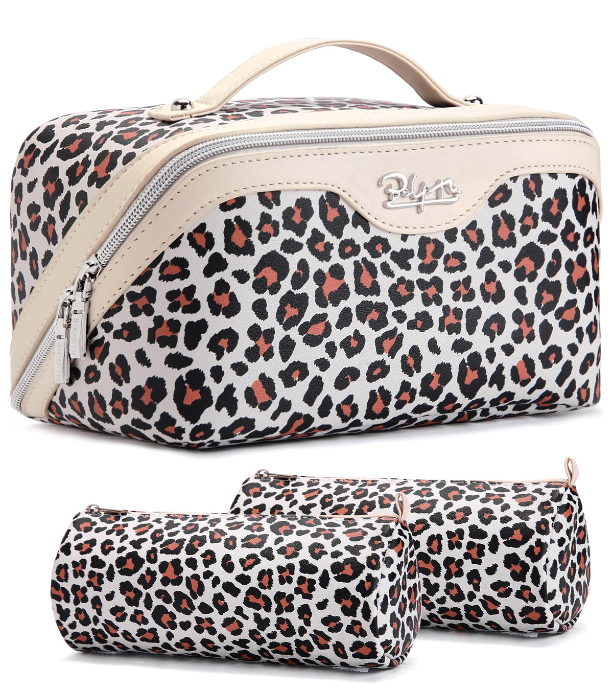 BOYATU Travel Makeup Bags Cosmetic Organizer Bag: Floral Make up Bag