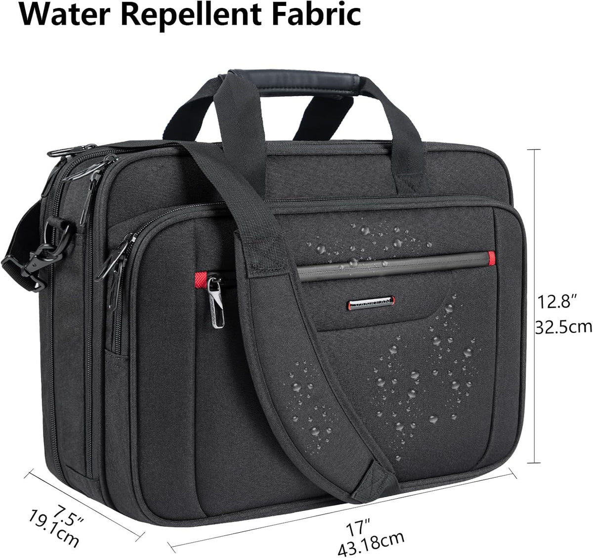 VANKEAN 17.3" Expandable Laptop Briefcase for Travel & Business