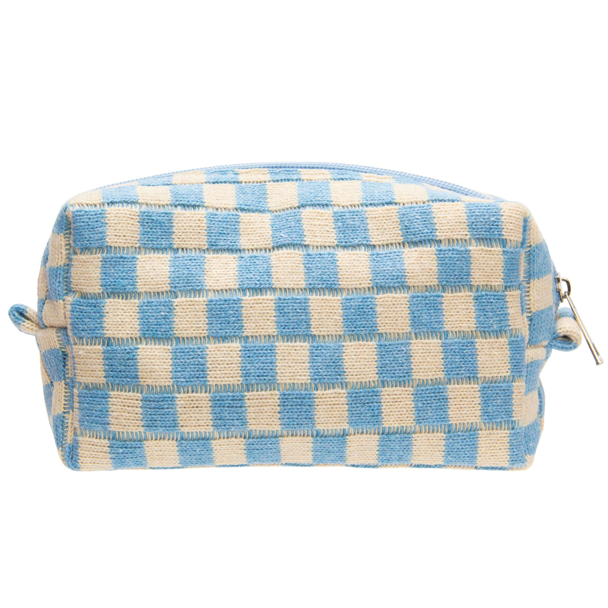 Checkered Makeup Bag for Purse, Small Travel Cosmetic Pouch,Blue,6 Pack