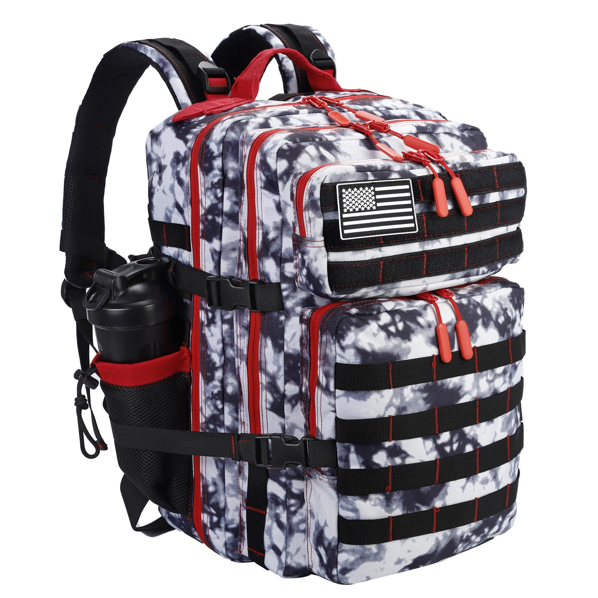 LHI Military Tactical Backpack for Men and Women 45L Army 3 Days Assault Pack Bag Large Rucksack with Molle System Black