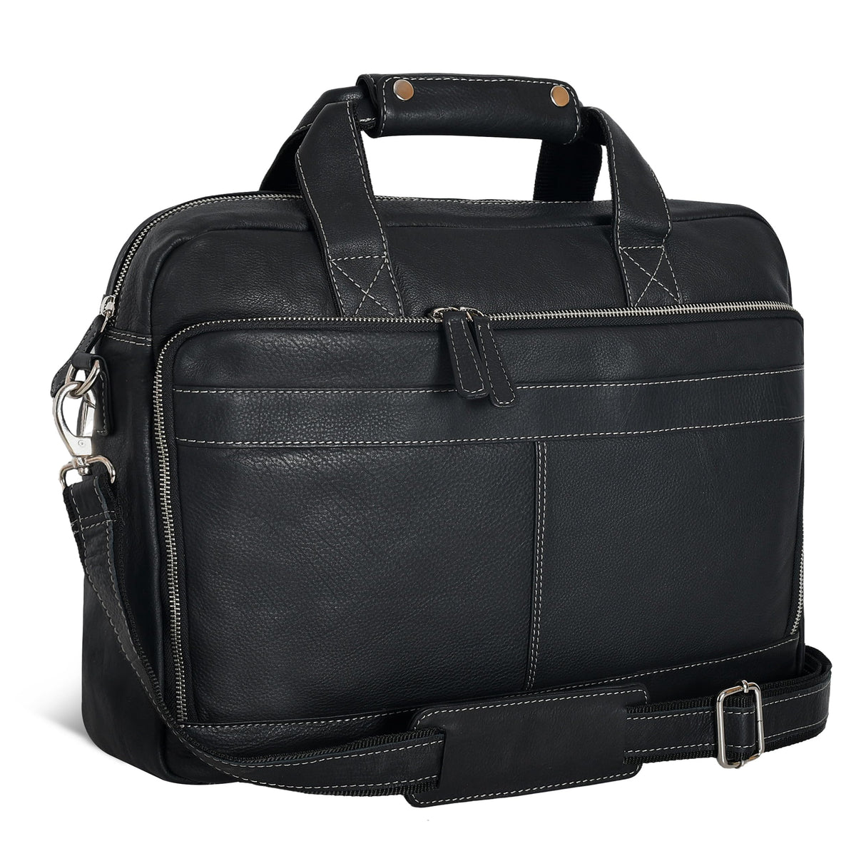 Leather Laptop Messenger Bag for Men and Women - Briefcase Crossbody Office