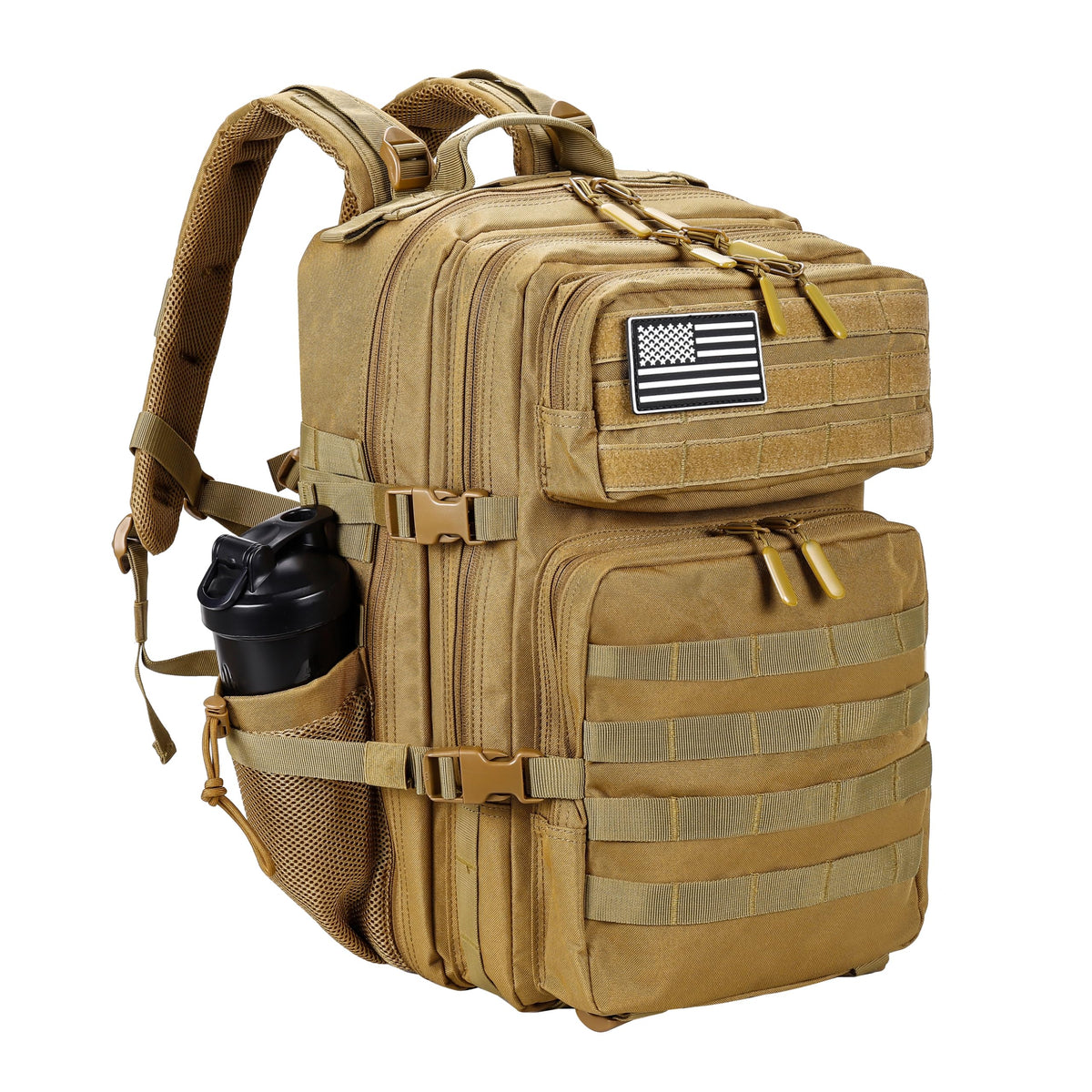 LHI Military Tactical Backpack for Men and Women 45L Army 3 Days Assault Pack Bag Large Rucksack with Molle System Black