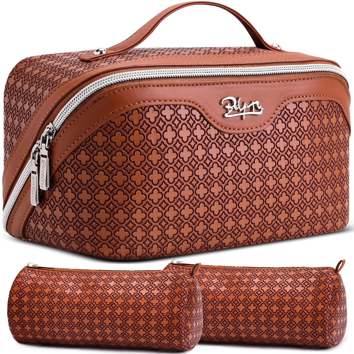 BOYATU Travel Makeup Bag Cosmetic Bags for Women: 3 Pcs Set Make up Bag