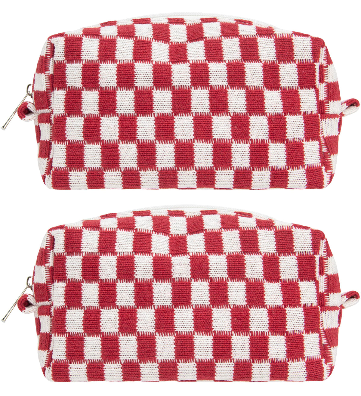 Checkered Makeup Bag for Purse, Small Travel Cosmetic Pouch,Blue,6 Pack