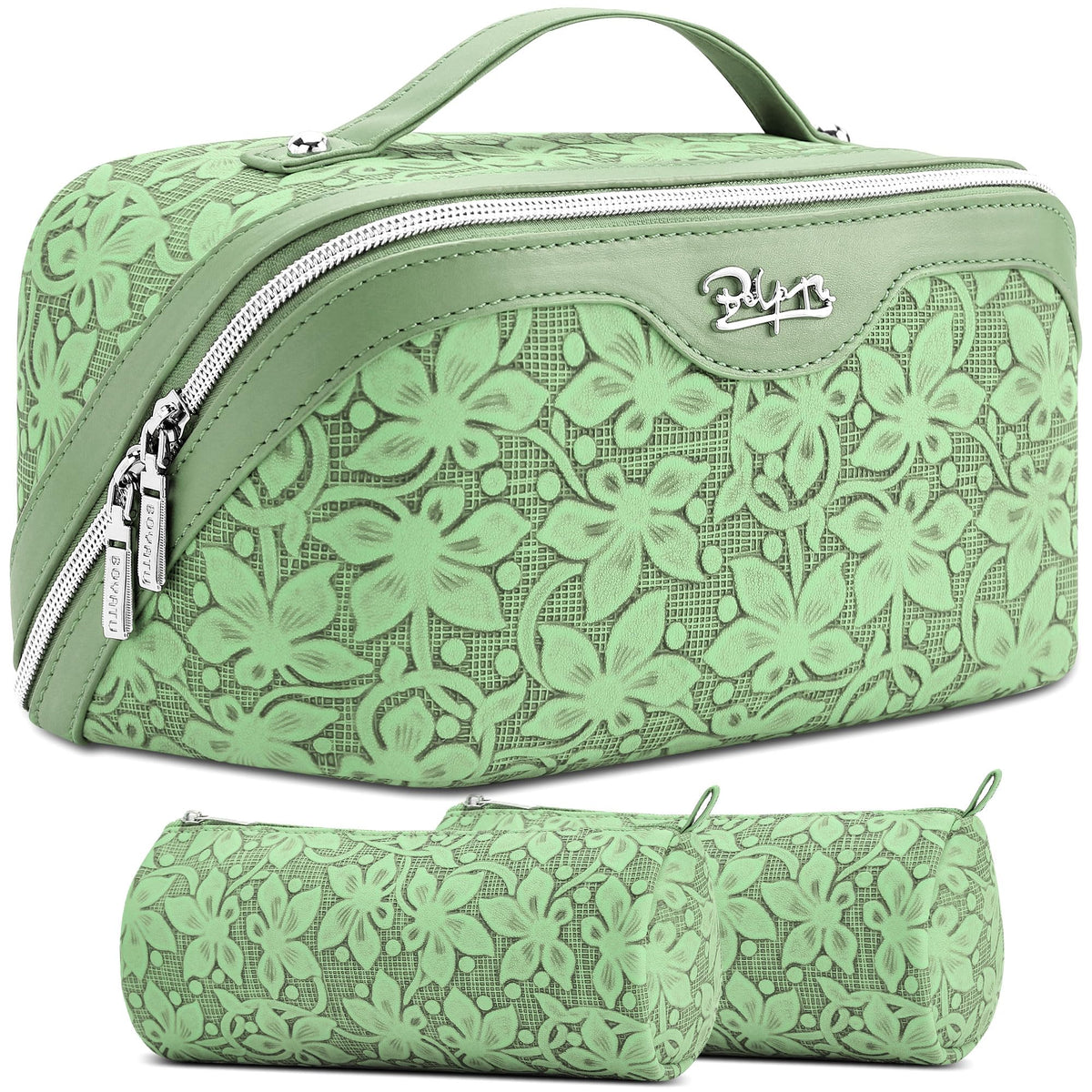 BOYATU Travel Makeup Bag Cosmetic Bags for Women: 3 Pcs Set Make up Bag