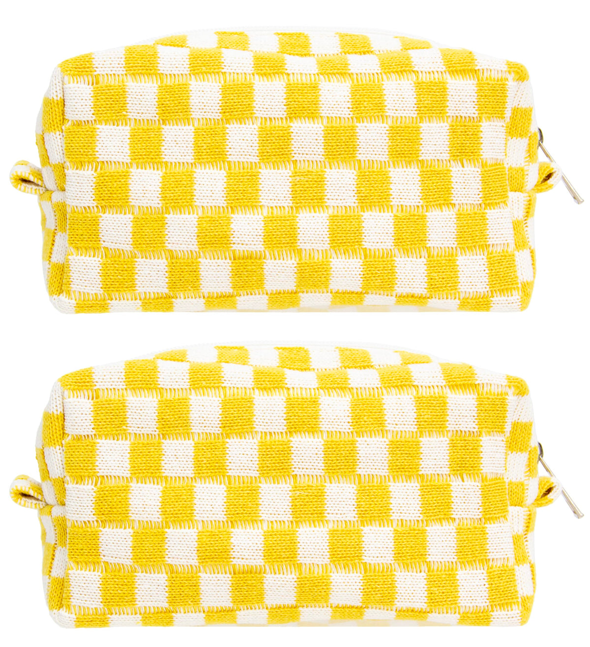 Checkered Makeup Bag for Purse, Small Travel Cosmetic Pouch,Blue,6 Pack