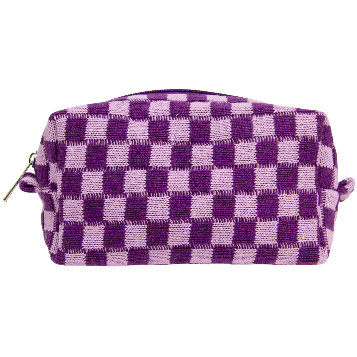 Checkered Makeup Bag for Purse, Small Travel Cosmetic Pouch,Blue,6 Pack