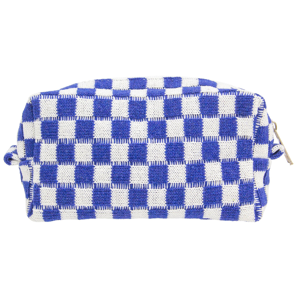 Checkered Makeup Bag for Purse, Small Travel Cosmetic Pouch,Blue,6 Pack