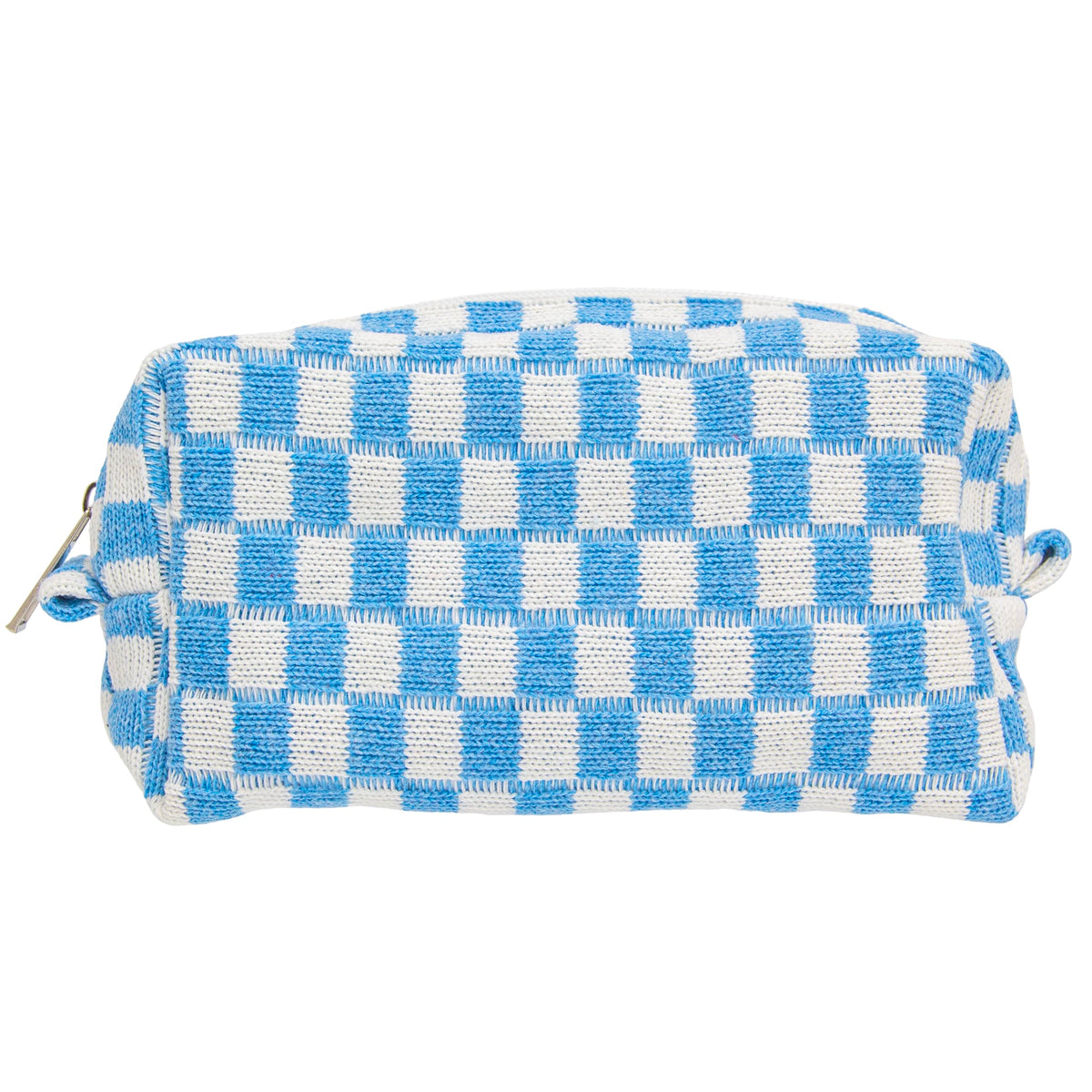 Checkered Makeup Bag for Purse, Small Travel Cosmetic Pouch,Blue,6 Pack