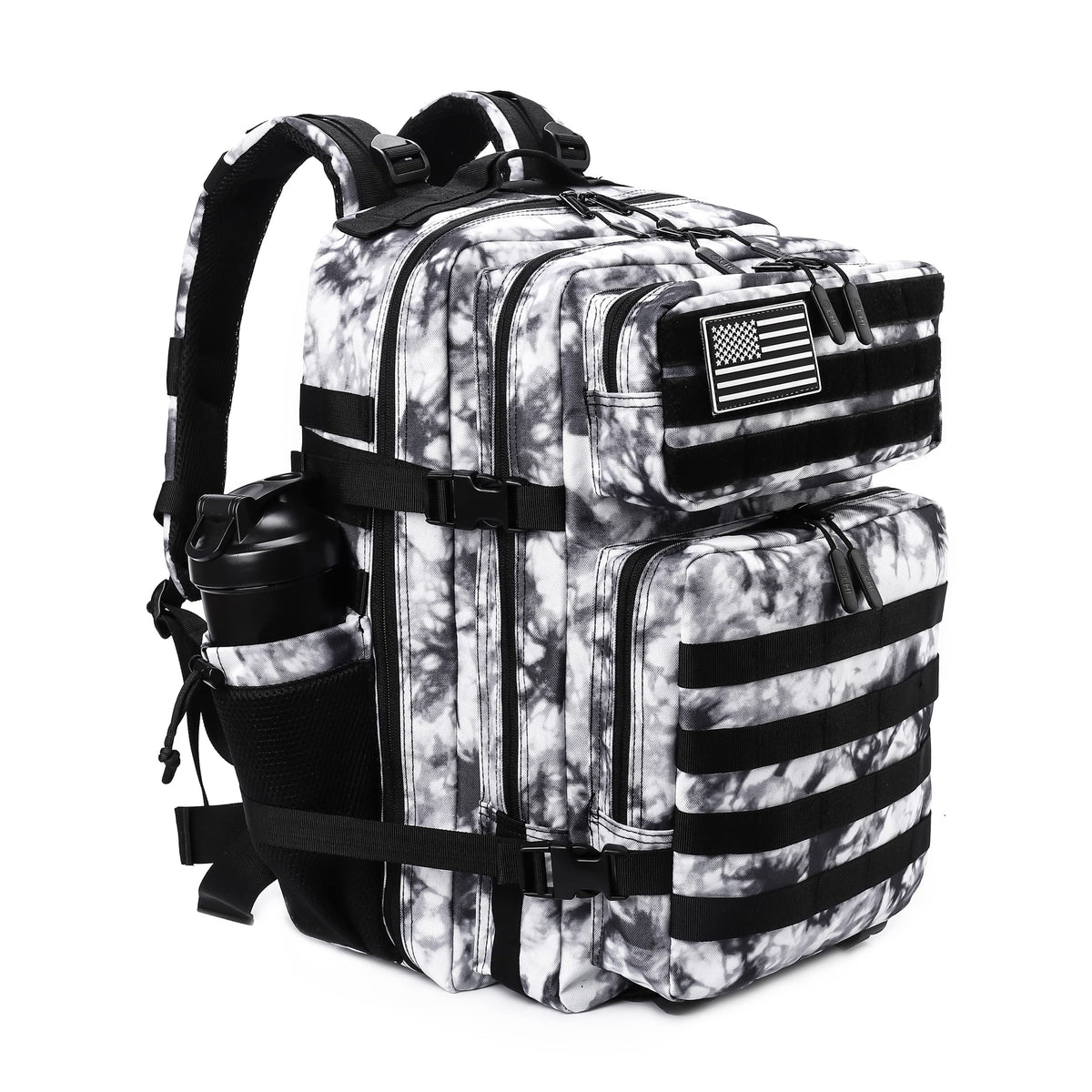 LHI Military Tactical Backpack for Men and Women 45L Army 3 Days Assault Pack Bag Large Rucksack with Molle System Black