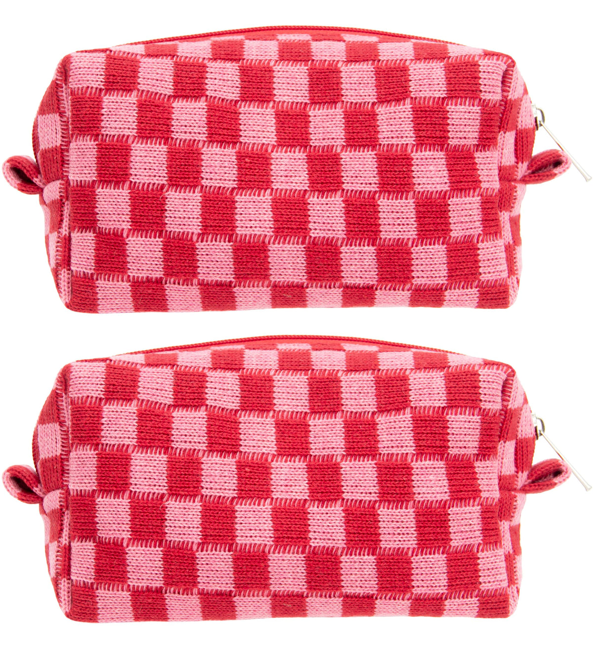 Checkered Makeup Bag for Purse, Small Travel Cosmetic Pouch,Blue,6 Pack