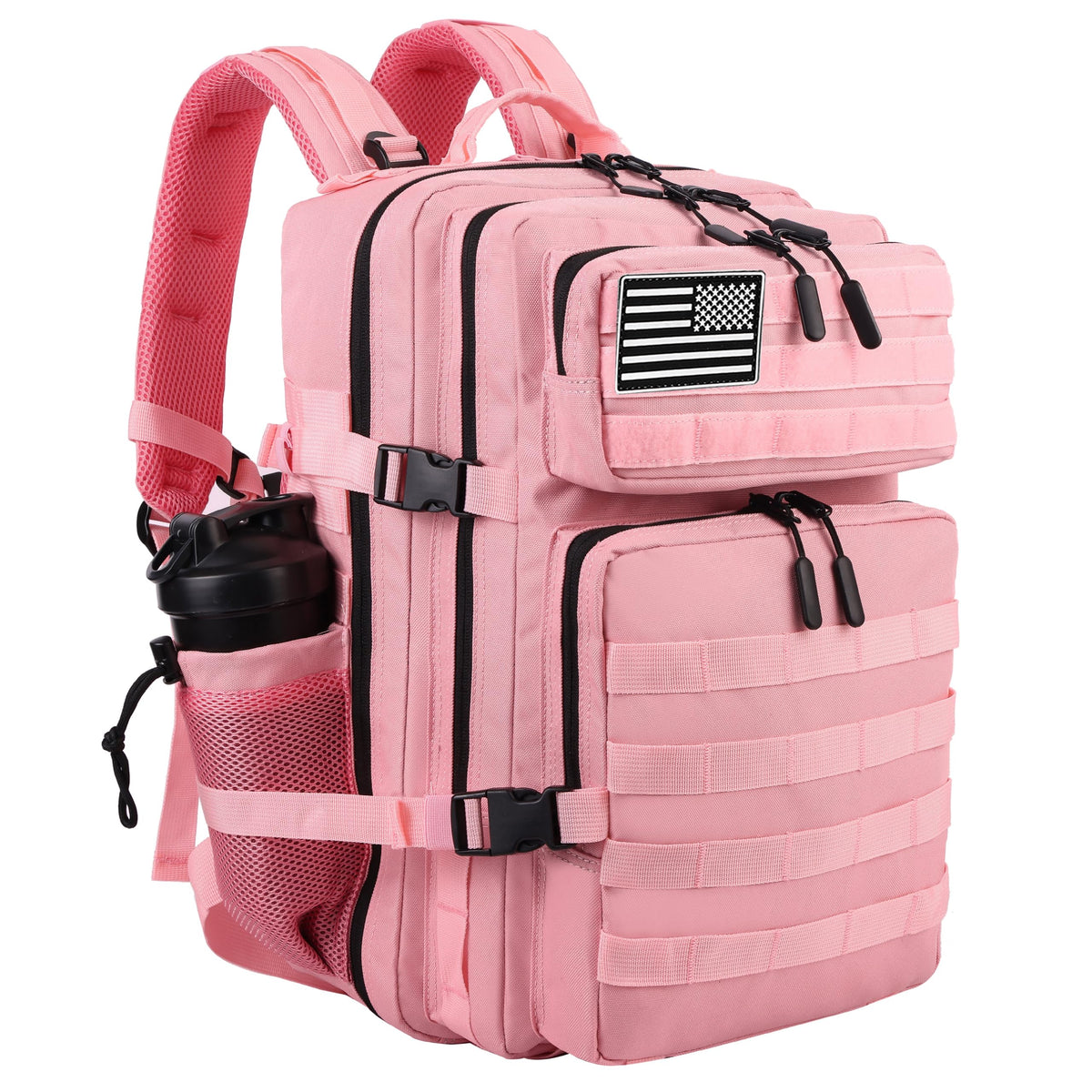 LHI Military Tactical Backpack for Men and Women 45L Army 3 Days Assault Pack Bag Large Rucksack with Molle System Black