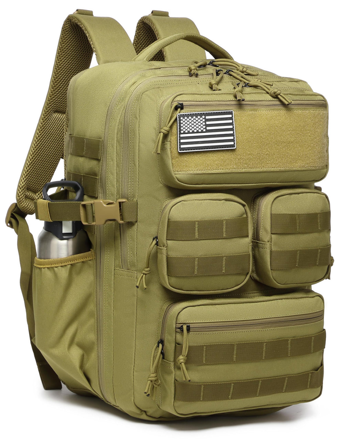 Wotony Tactical Backpack for Men, 25L/35L/45L EDC Backpack with Laptop Compartment, MOLLE System, Water-Resistant 900D Fabric, Multi-Pocket Travel Backpack for Hiking, Camping, Gym and Daily Use