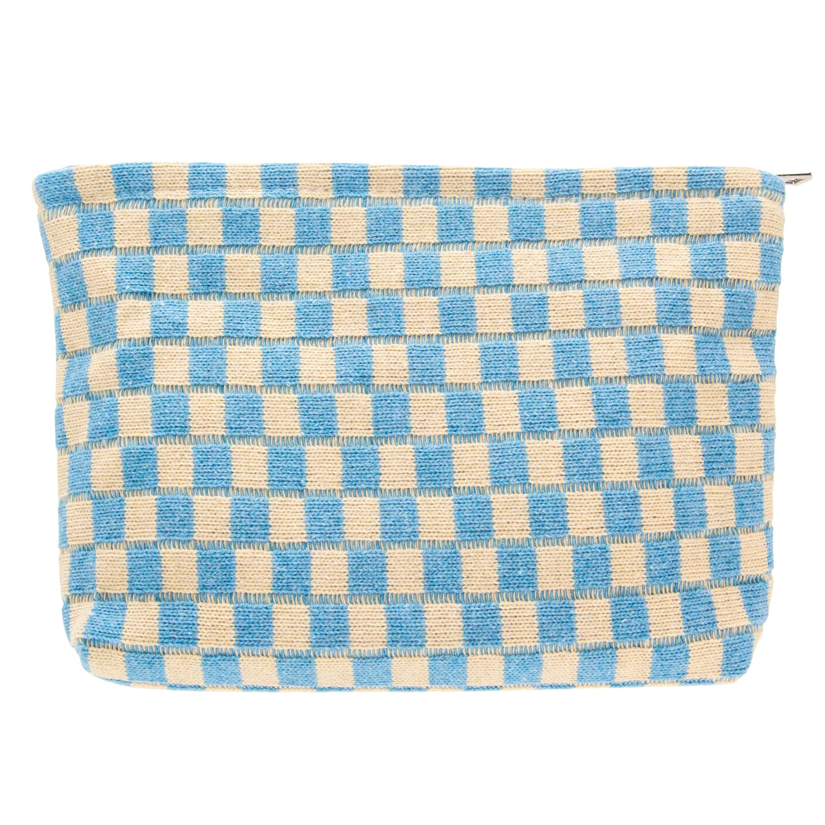 Checkered Makeup Bag for Purse, Small Travel Cosmetic Pouch,Blue,6 Pack